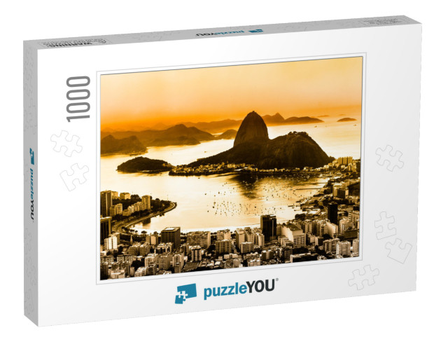 Rio De Janeiro, Brazil. Suggar Loaf & Botafogo Beach View... Jigsaw Puzzle with 1000 pieces