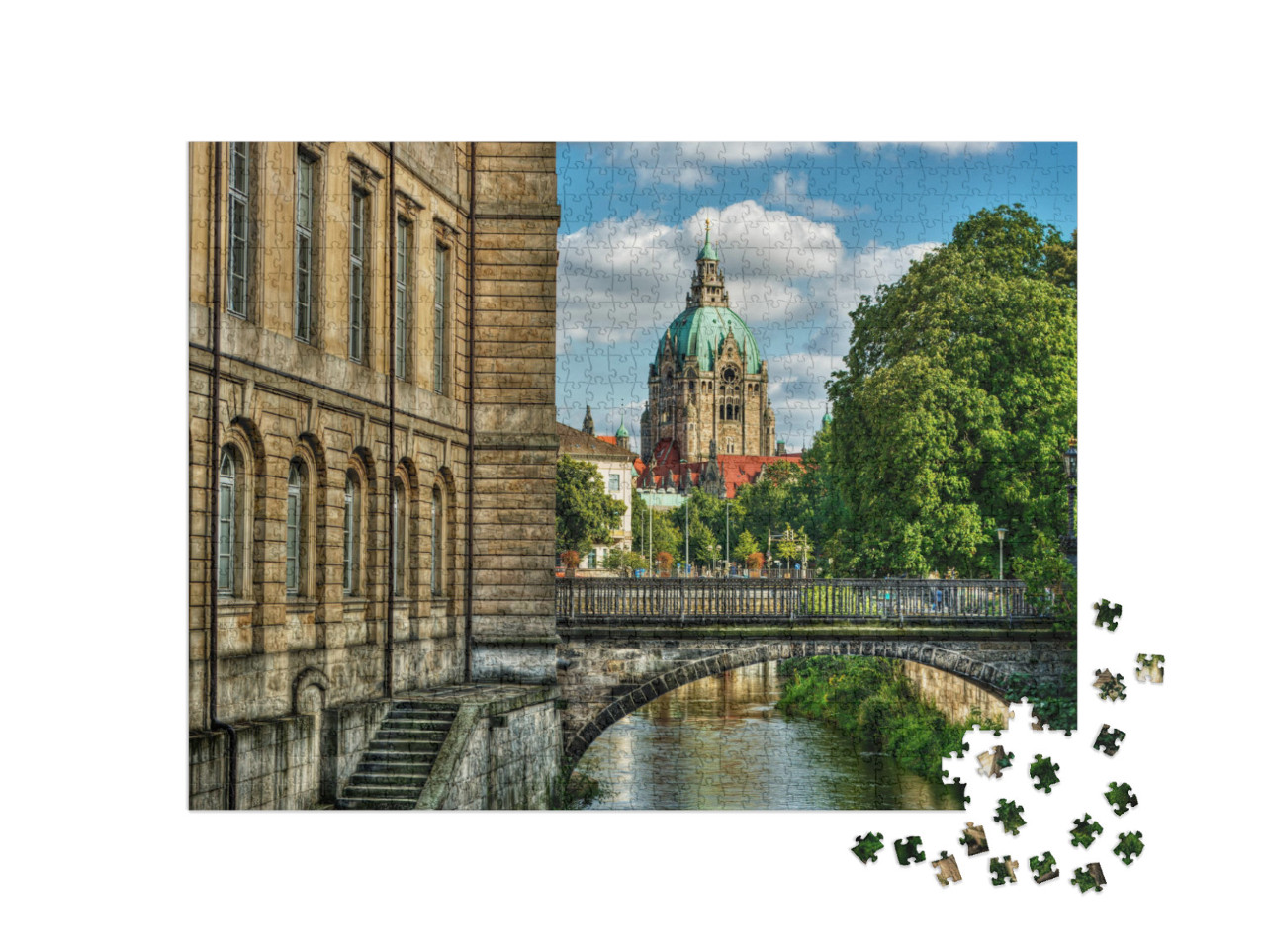 Town Hall of Hanover Germany, Hdr-Technique... Jigsaw Puzzle with 1000 pieces