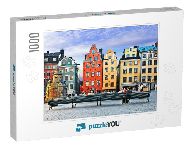 Old Town of Stockholm - Popular Touristic Attraction. Swe... Jigsaw Puzzle with 1000 pieces