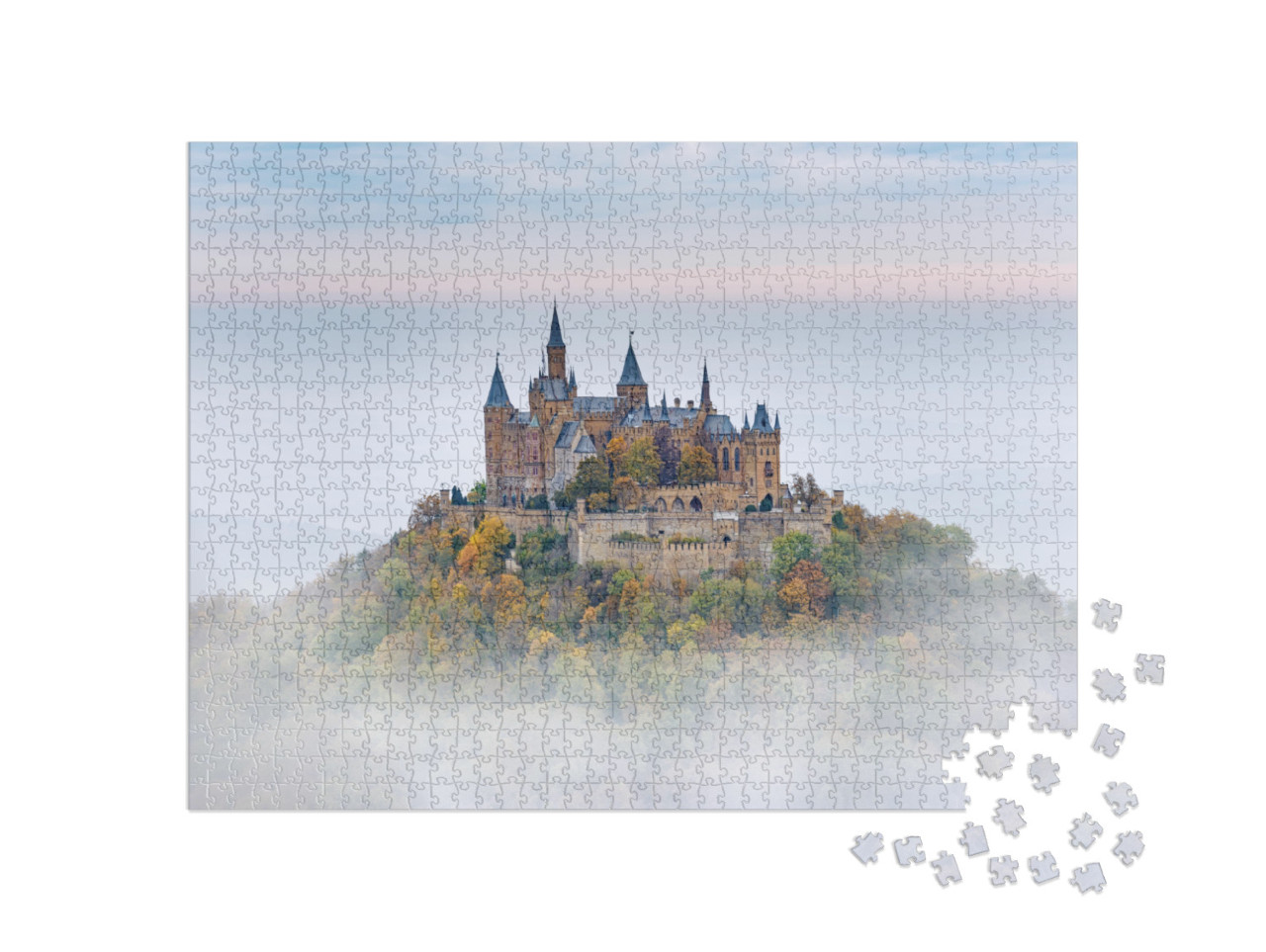 German Castle Hohenzollern Over the Clouds... Jigsaw Puzzle with 1000 pieces