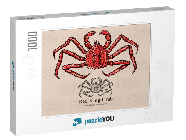 Red King Crab. Vector Illustration with Refined De... Jigsaw Puzzle with 1000 pieces