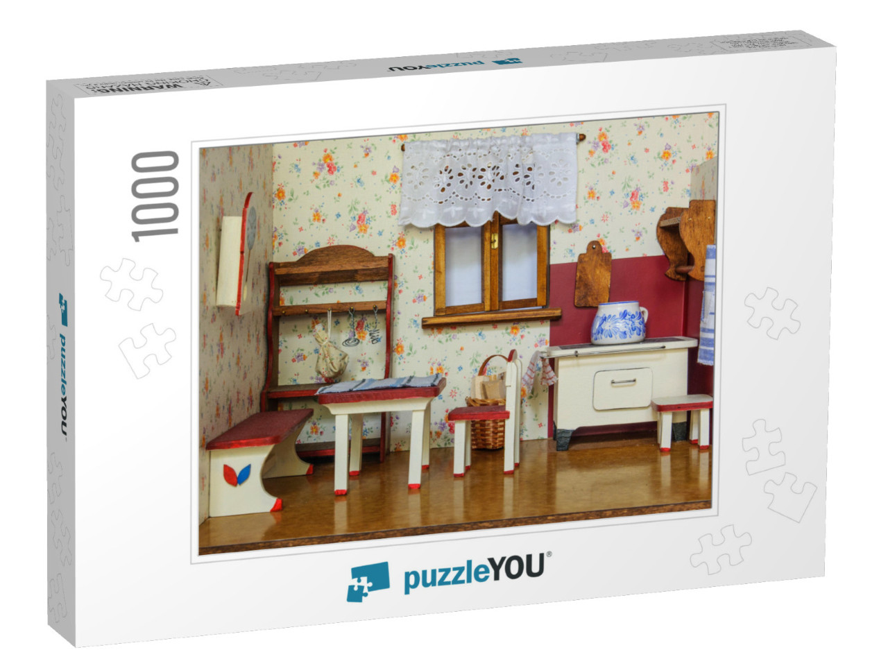 Detail of Retro Living Room in Doll House... Jigsaw Puzzle with 1000 pieces