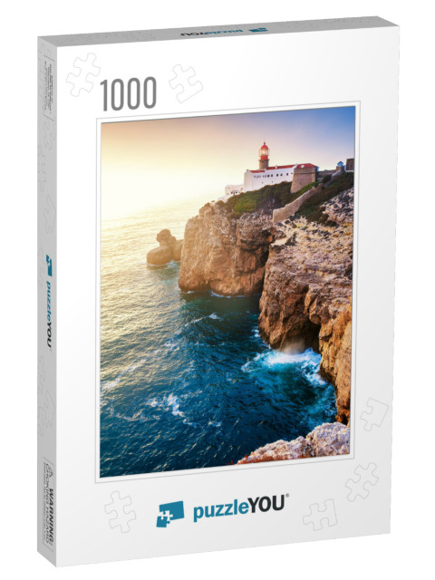 Lighthouse on Cape St. Vincent At Sunset in Algarve, Port... Jigsaw Puzzle with 1000 pieces