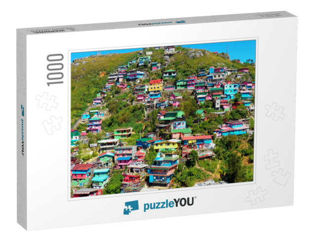 Colorful Houses in Aerial View, La Trinidad, Benguet, Phi... Jigsaw Puzzle with 1000 pieces