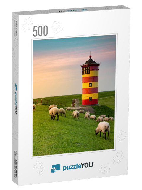 A Beautiful Lighthouse on the East Frisian Coast... Jigsaw Puzzle with 500 pieces