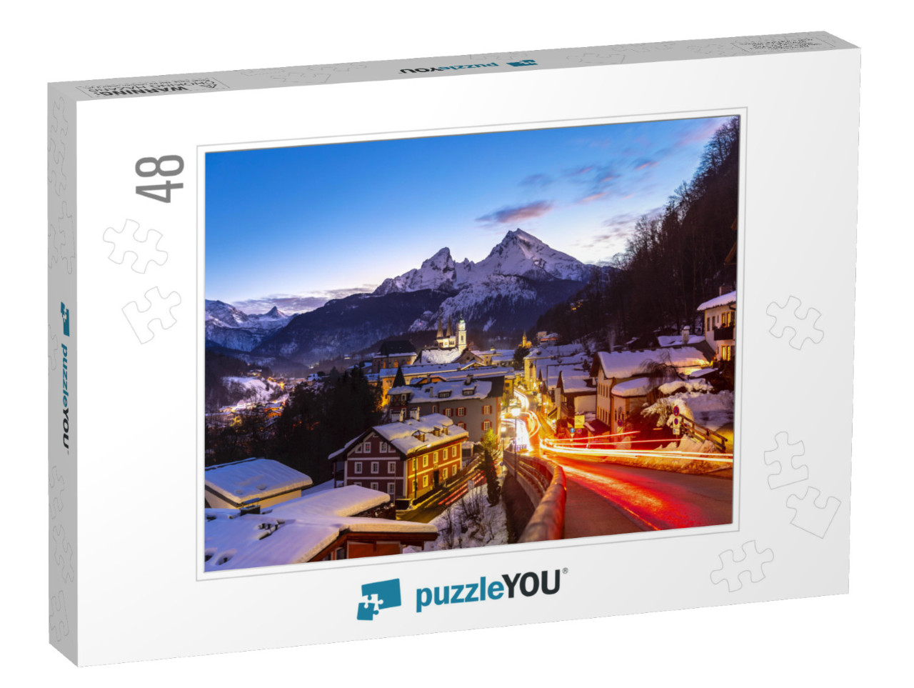 Historic Town of Berchtesgaden with Famous Watzmann Mount... Jigsaw Puzzle with 48 pieces