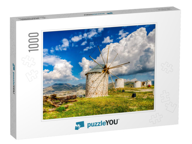 Windmills of Bodrum Town of Turkey... Jigsaw Puzzle with 1000 pieces