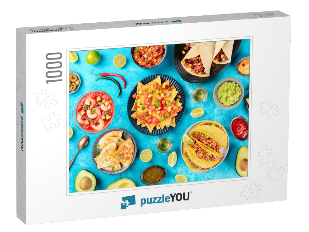 Mexican Food, Many Dishes of the Cuisine of Mexico, Flat... Jigsaw Puzzle with 1000 pieces