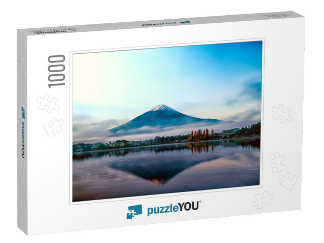 Mt Fuji in the Early Morning with Reflection on the Lake... Jigsaw Puzzle with 1000 pieces