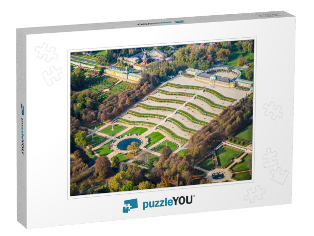 Potsdam, Germany, Sanssouci Palace in Early Autumn - Aeri... Jigsaw Puzzle