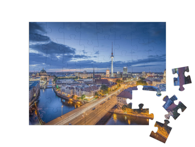 Aerial View of Berlin Skyline with Famous Tv Tower & Spre... Jigsaw Puzzle with 48 pieces