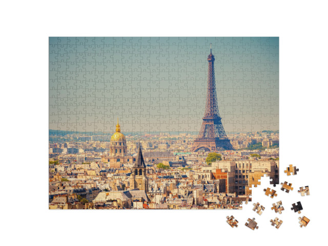 View on Eiffel Tower, Paris, France... Jigsaw Puzzle with 500 pieces