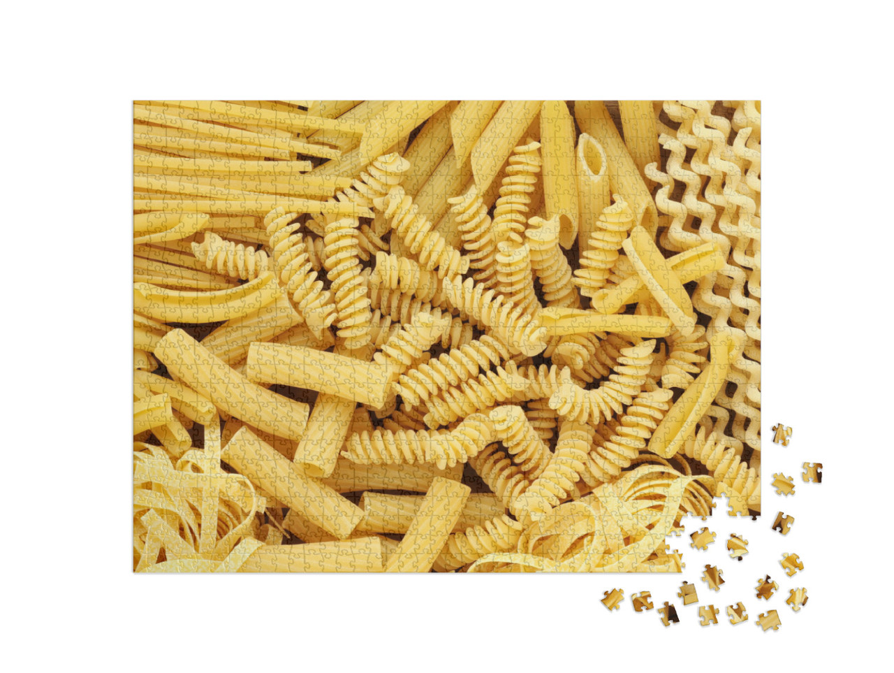 Variety of Types & Shapes of Dry Italian Pasta... Jigsaw Puzzle with 1000 pieces