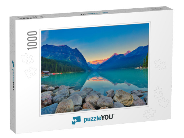 Good Morning Lake Louise. {Panoramic View of the World Fa... Jigsaw Puzzle with 1000 pieces