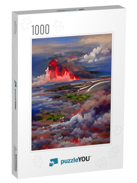 Hawaii Volcanoes National Park with Active Kilauea Volcan... Jigsaw Puzzle with 1000 pieces