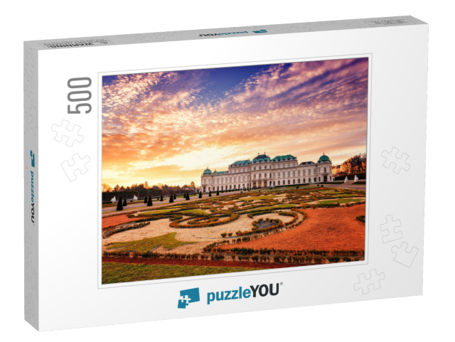 Belvedere, Vienna, View of Upper Palace & Beautiful Royal... Jigsaw Puzzle with 500 pieces