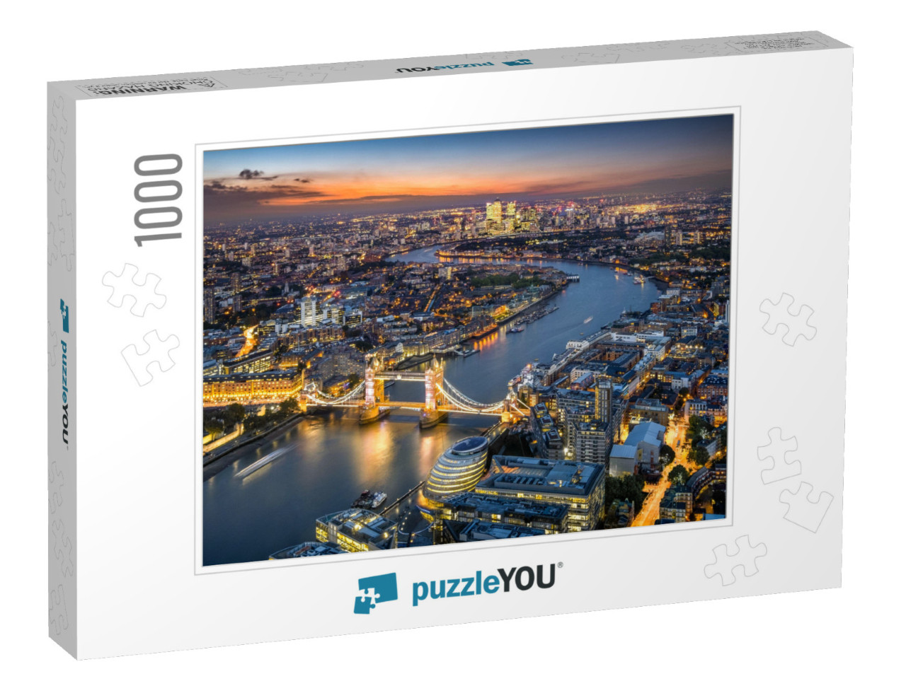 London Skyline with Tower Bridge At Twilight... Jigsaw Puzzle with 1000 pieces