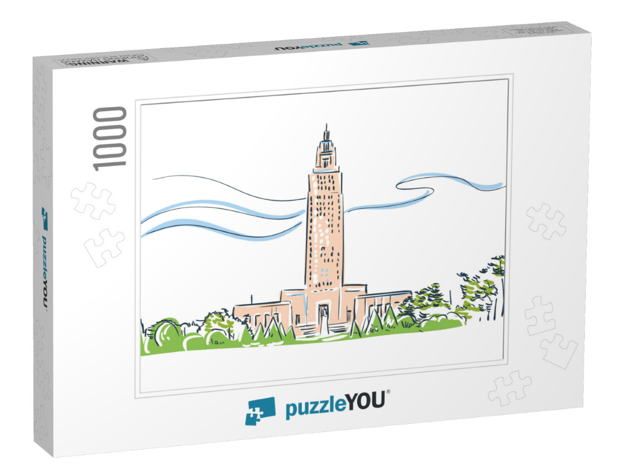 Baton Rouge Louisiana USA America Vector Sketch City Illus... Jigsaw Puzzle with 1000 pieces