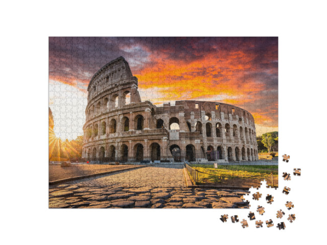 Rome, Italy. the Colosseum or Coliseum At Sunrise... Jigsaw Puzzle with 1000 pieces