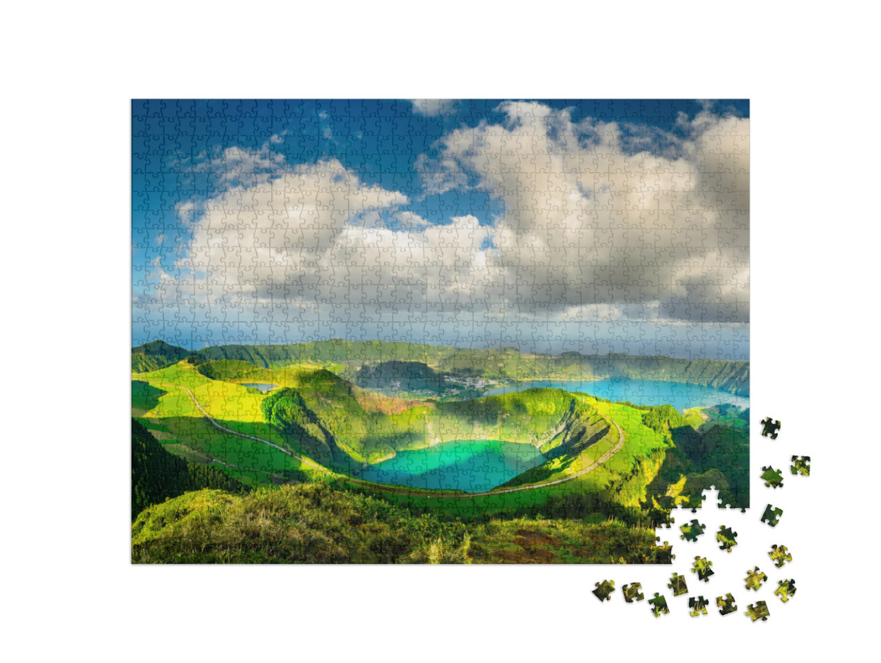 The Blue & Green Lakes, Azores... Jigsaw Puzzle with 1000 pieces