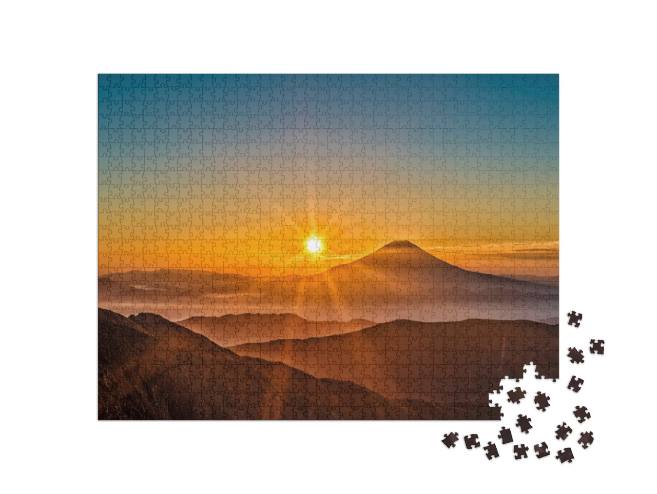 Sunrise Over Mount Fuji in Japan... Jigsaw Puzzle with 1000 pieces