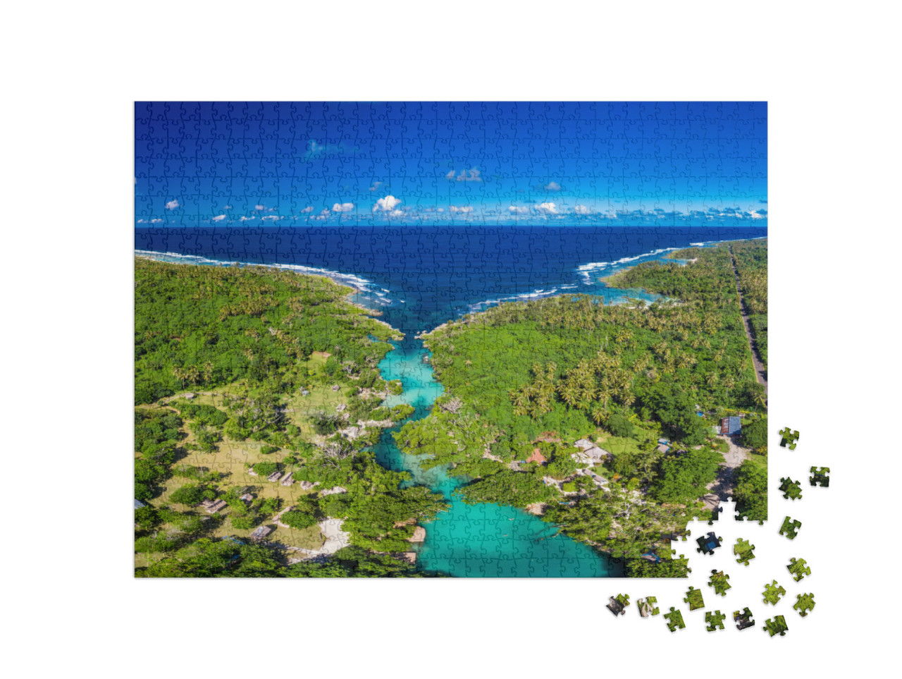 Drone View of the Blue Lagoon, Port Vila, Efate, Vanuatu... Jigsaw Puzzle with 1000 pieces