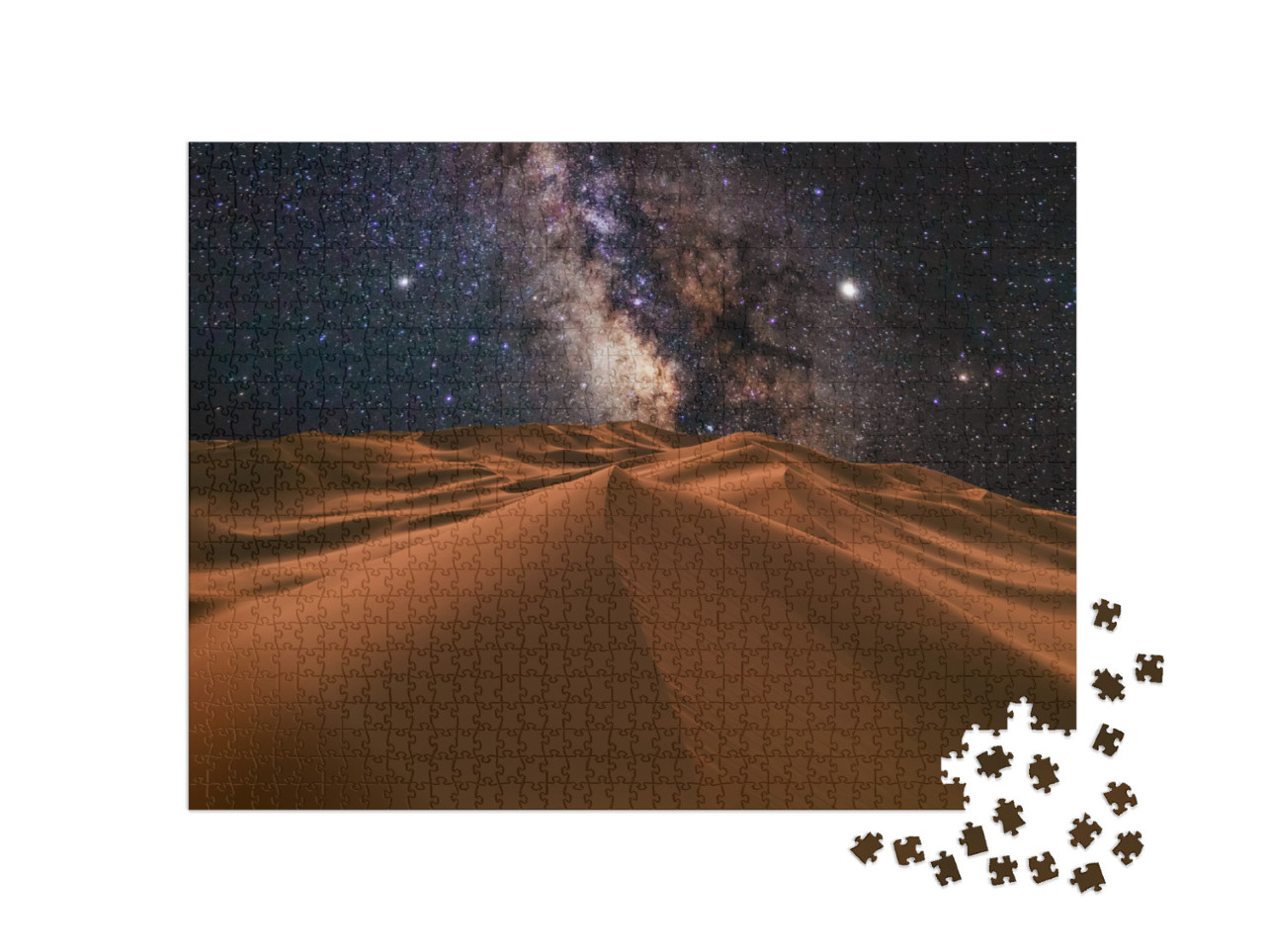 Amazing Views of the Sahara Desert Under the Night Starry... Jigsaw Puzzle with 1000 pieces