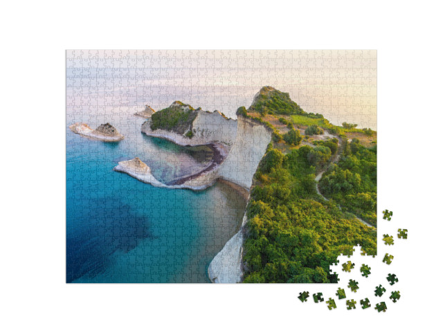 Beautiful View of Cape Drastis in the Island of Corfu in... Jigsaw Puzzle with 1000 pieces