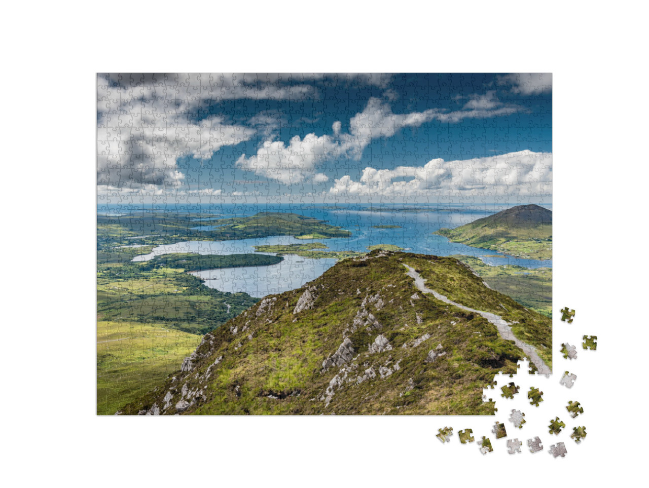 The Hiking Trail At the Top of Diamond Hill in Connemara... Jigsaw Puzzle with 1000 pieces