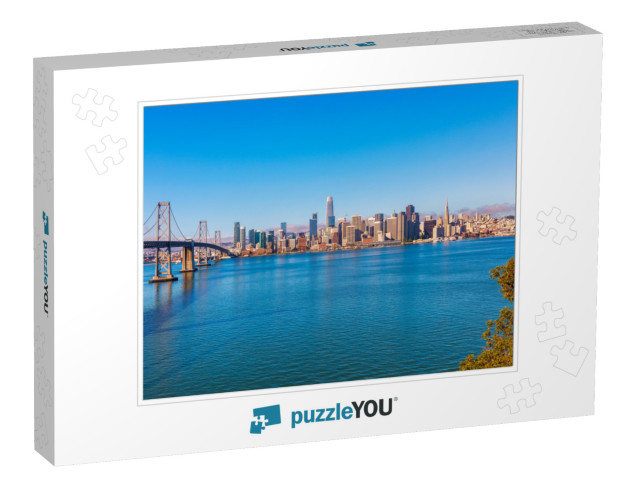 Skyline of San Francisco, California, USA with Bay Bridge... Jigsaw Puzzle