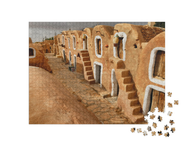 Tunisian Granery. Old Ruins of a Building, Ksar Ouled Deb... Jigsaw Puzzle with 1000 pieces