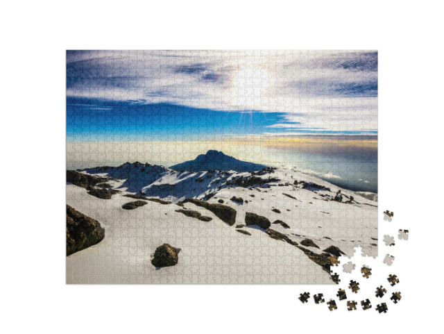 Snow, Ice & Glaciers on Top of Mount Kilimanjaro At Sunri... Jigsaw Puzzle with 1000 pieces