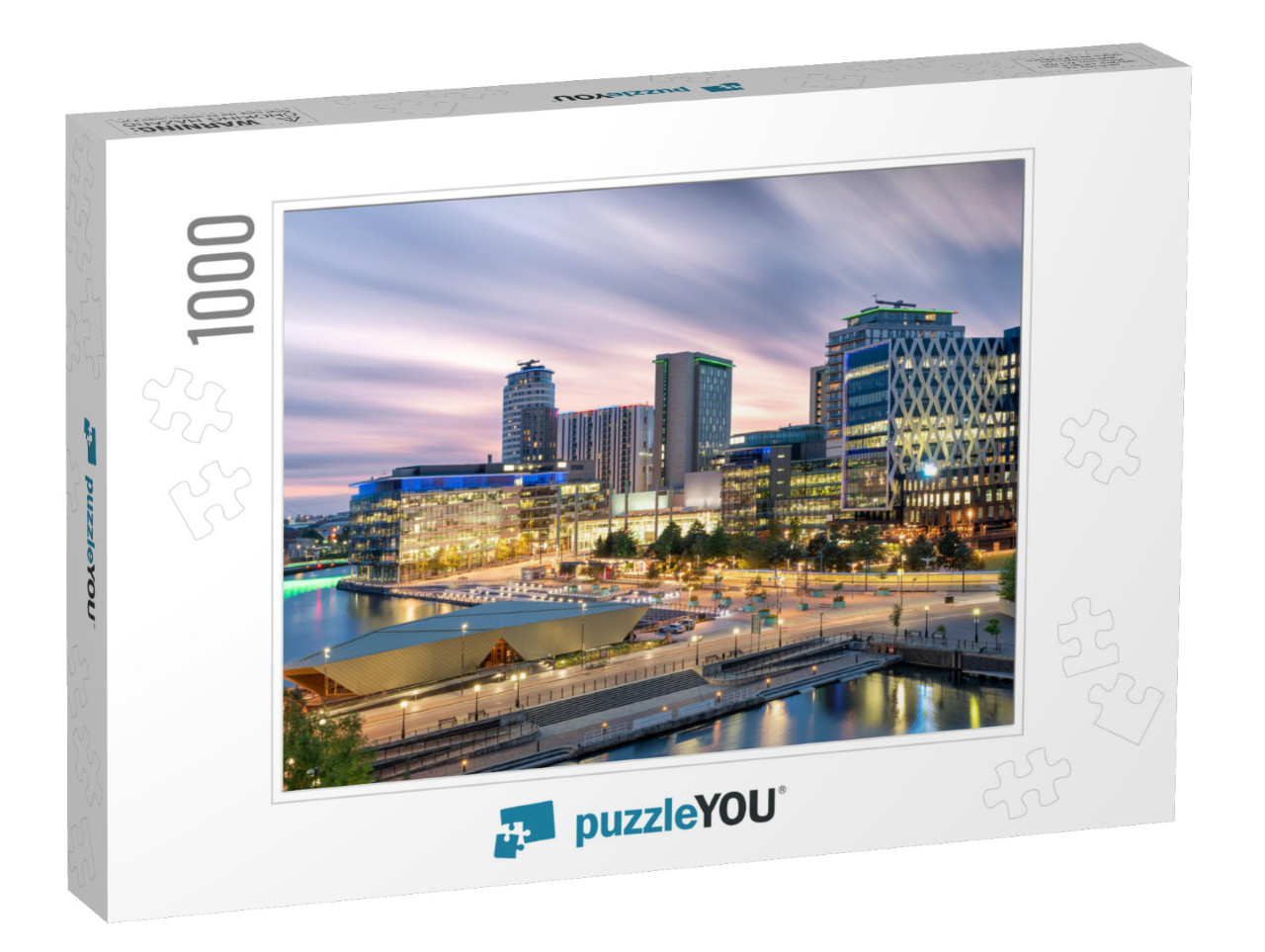 Beautiful Sky Over Media City, Salford Quays, Manchester... Jigsaw Puzzle with 1000 pieces