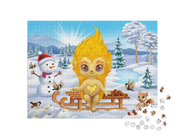 GOLDY: Winter Jigsaw Puzzle with 1000 pieces