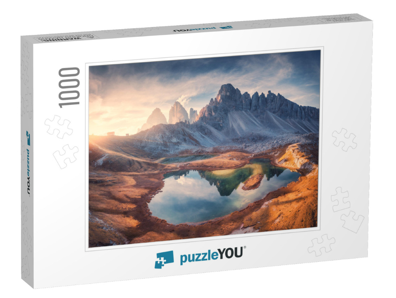 Aerial View of Beautiful Rocks, Mountain Lake, Reflection... Jigsaw Puzzle with 1000 pieces