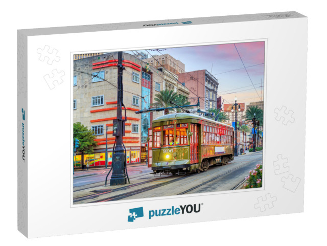 Streetcar in Downtown New Orleans, USA At Twilight... Jigsaw Puzzle