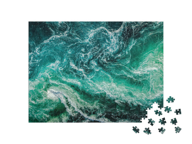 Waves of Water of the River & the Sea Meet Each Other Dur... Jigsaw Puzzle with 500 pieces