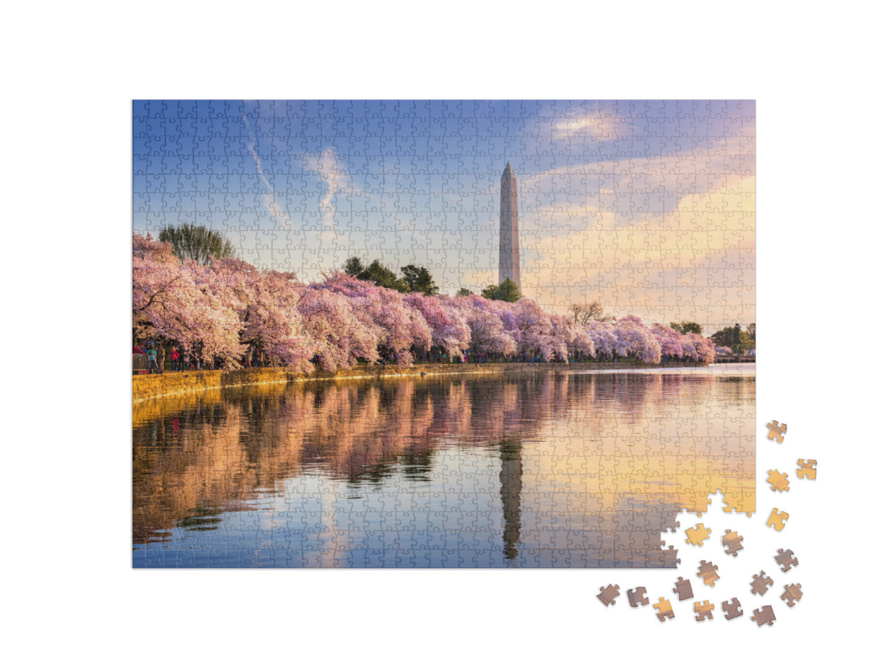 Washington Dc, USA At the Tidal Basin with Washington Monu... Jigsaw Puzzle with 1000 pieces