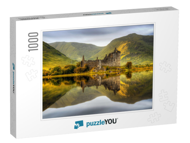 Kilchurn Castle Reflections in Loch Awe At Sunset, Scotla... Jigsaw Puzzle with 1000 pieces