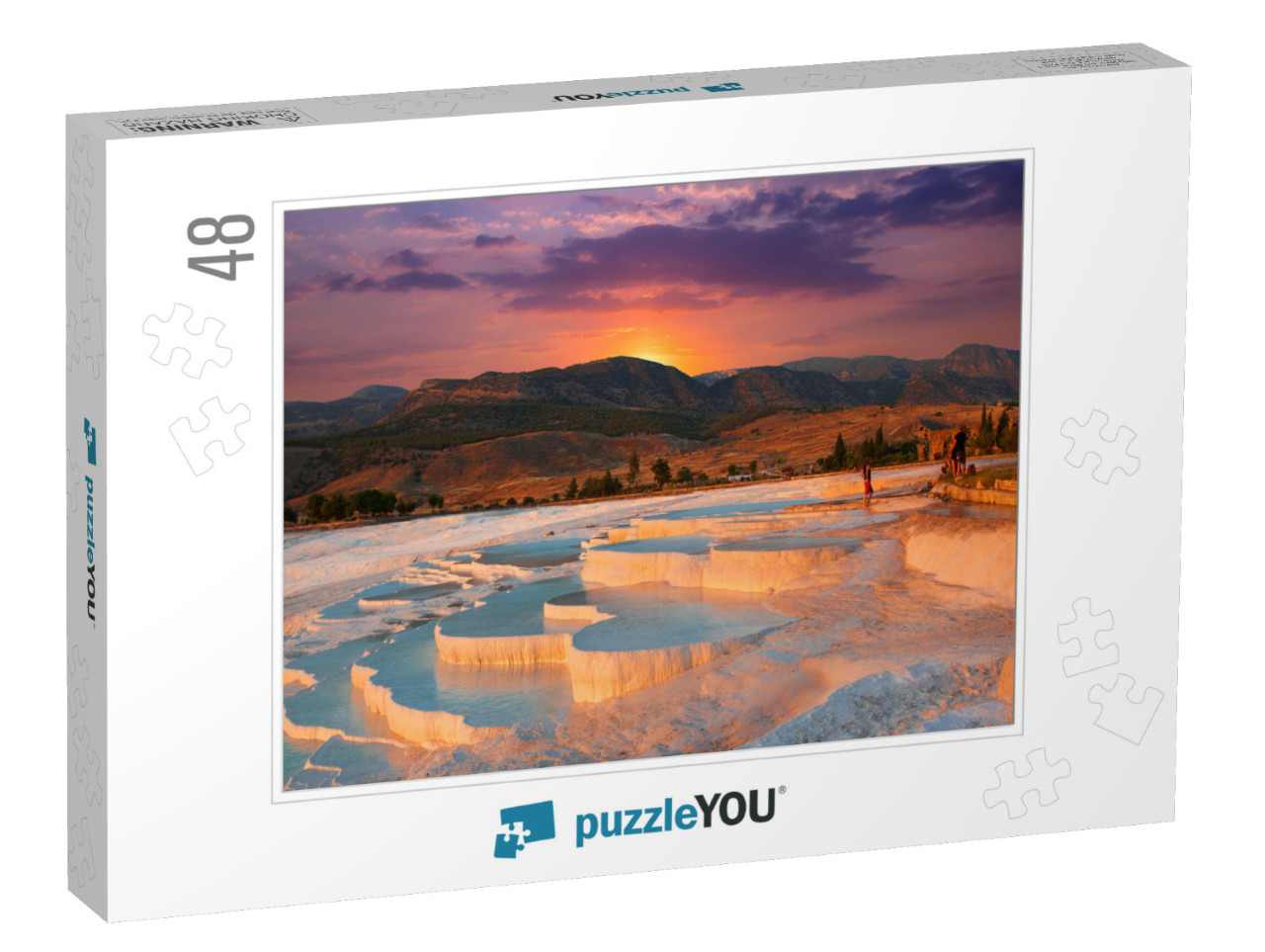 Beautiful Sunrise & Natural Travertine Pools & Terraces i... Jigsaw Puzzle with 48 pieces