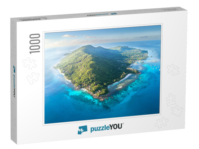 Seychelles, La Digue Island, Aerial Drone Photo... Jigsaw Puzzle with 1000 pieces