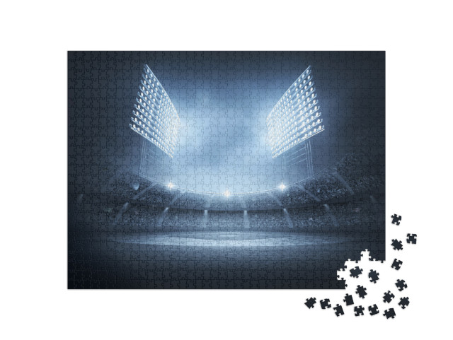 Baseball Stadium 3D Rendering Composition & Stadium is th... Jigsaw Puzzle with 1000 pieces