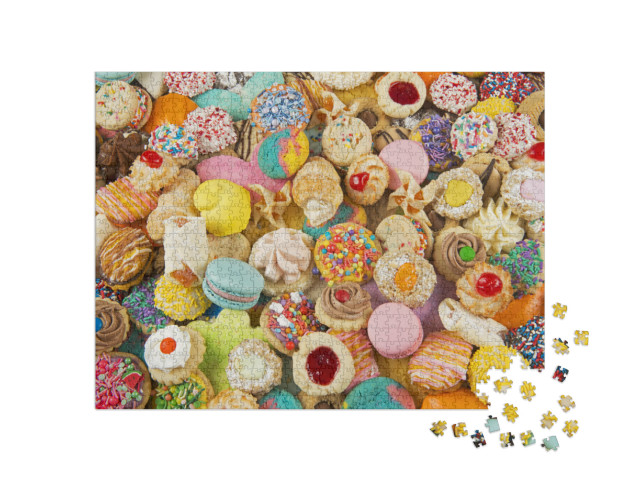 Assortment of Colorful Cookies Photo Collage Jigsaw Puzzle with 1000 pieces