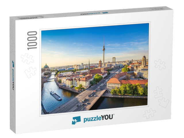 Aerial View of Berlin Skyline & Spree River in Beautiful... Jigsaw Puzzle with 1000 pieces