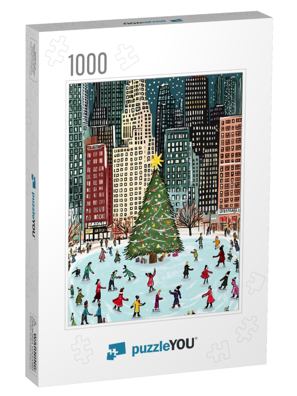 Ice Skating in New York Jigsaw Puzzle with 1000 pieces