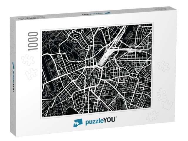 Urban Vector City Map of Leipzig, Germany... Jigsaw Puzzle with 1000 pieces