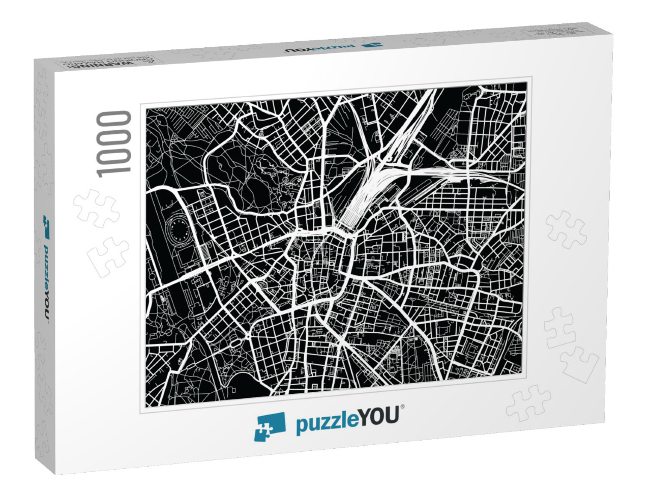 Urban Vector City Map of Leipzig, Germany... Jigsaw Puzzle with 1000 pieces