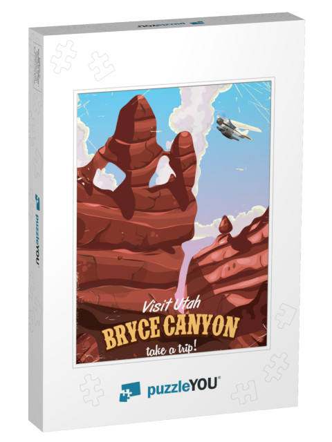 This is a Old & Worn Cartoon Vacation Poster to Bryce Can... Jigsaw Puzzle