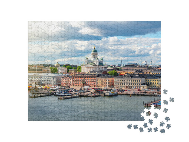 Helsinki Cityscape & Helsinki Cathedral, Finland... Jigsaw Puzzle with 1000 pieces