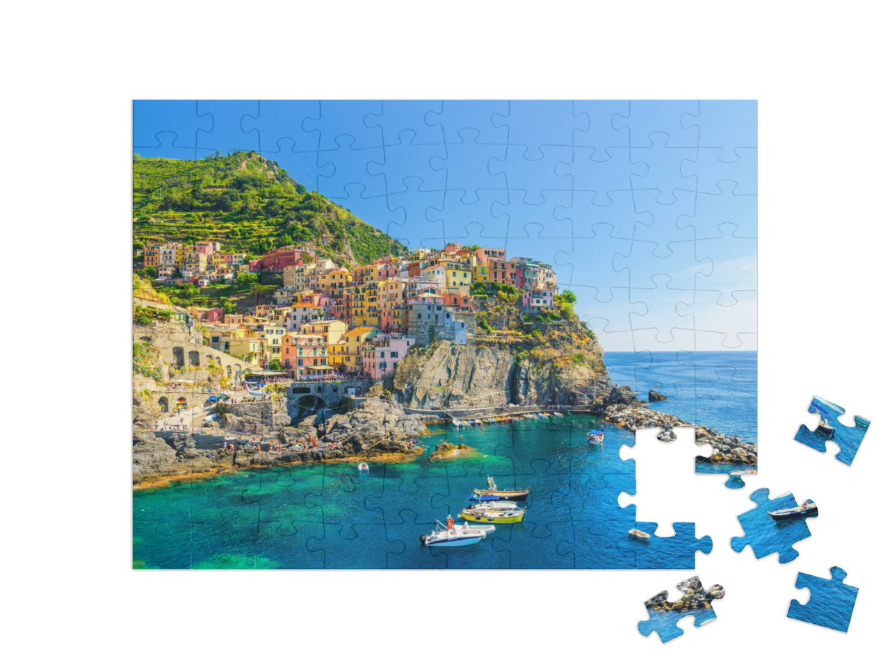 Manarola Traditional Typical Italian Village in National... Jigsaw Puzzle with 100 pieces